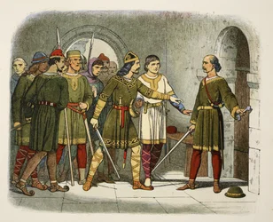 William de Breteuil défend le trésor, de A Chronicle of England BC 55 to AD 1485, pub. Londres, 1863